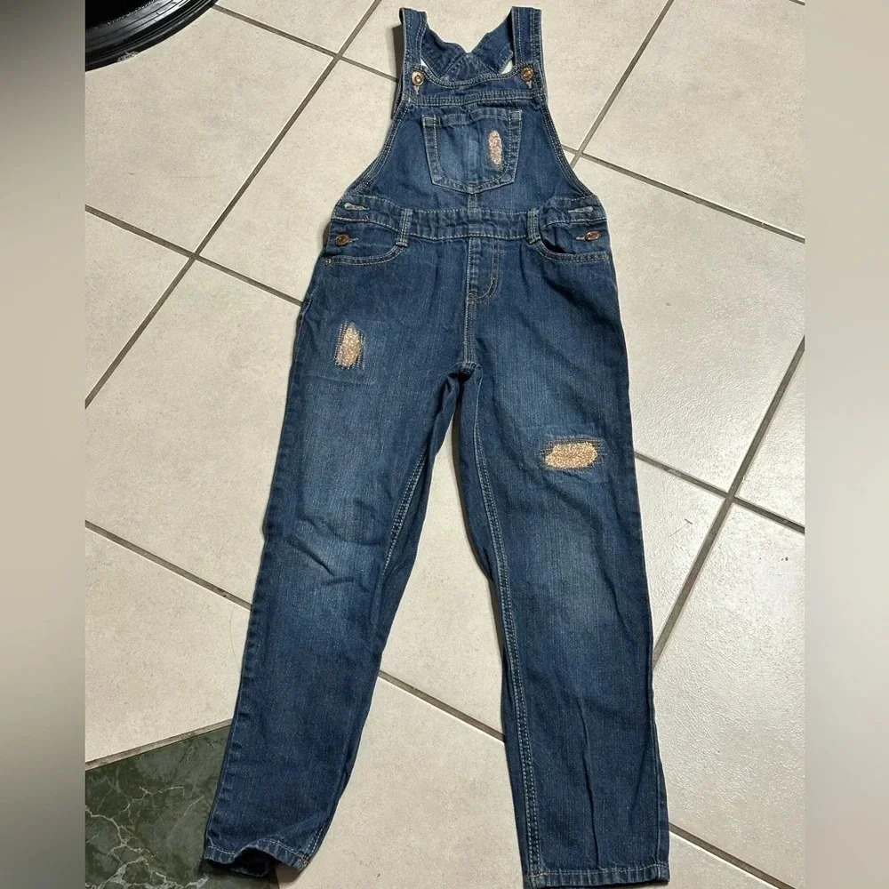 Jordache Kids Girls Blue Denim Overall‎ Jeans Size M(7-8)